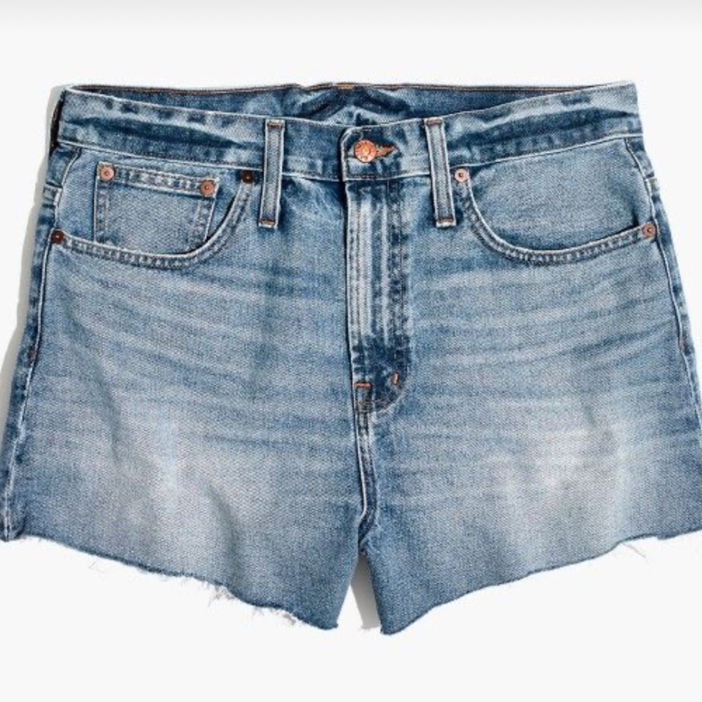 Madewell Blue Jean Shorts High-Waisted Frayed Hem